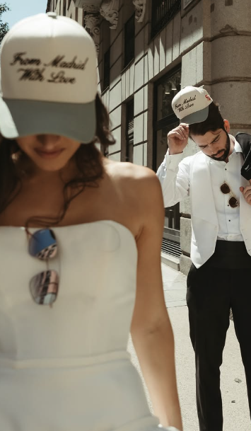 Madrid destination wedding custom caps close-up